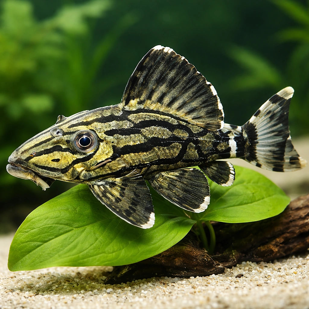L191 Panaque cf. suttonorum 4 - — tropical fish for sale UK — AI scale plant view