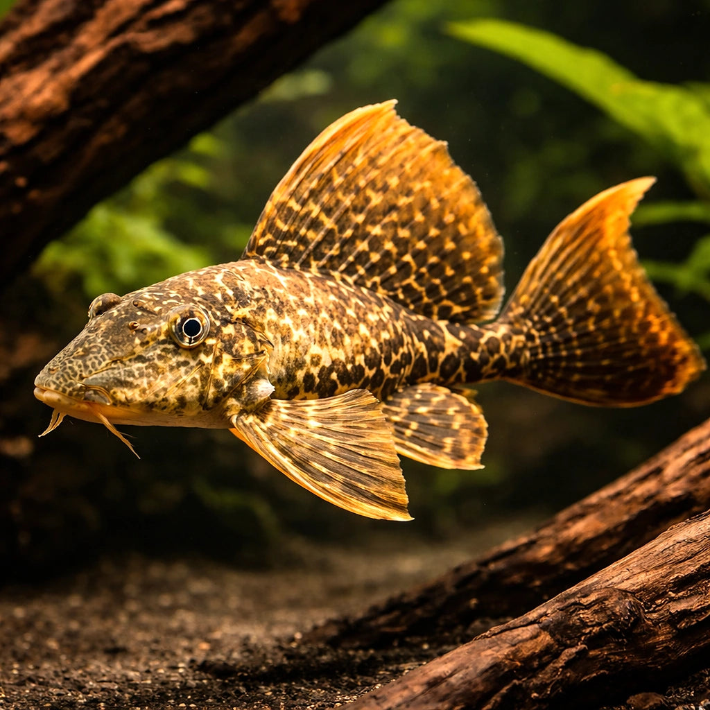 L196 Glyptoperichthys sp. 5 - — tropical fish for sale UK — AI hero driftwood view