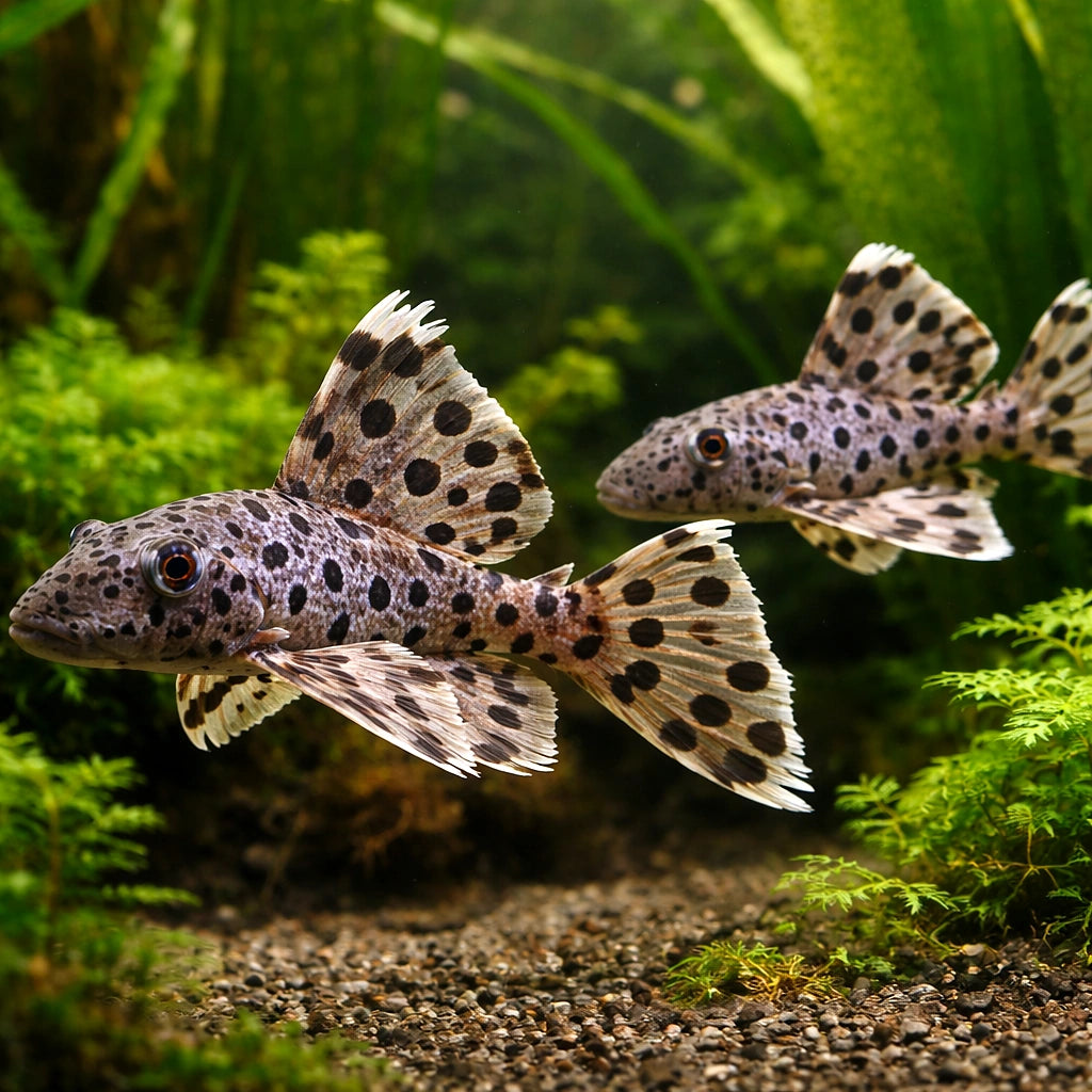 L264 Leporacanthicus joselimai 2, — tropical fish for sale UK — AI pair planted view