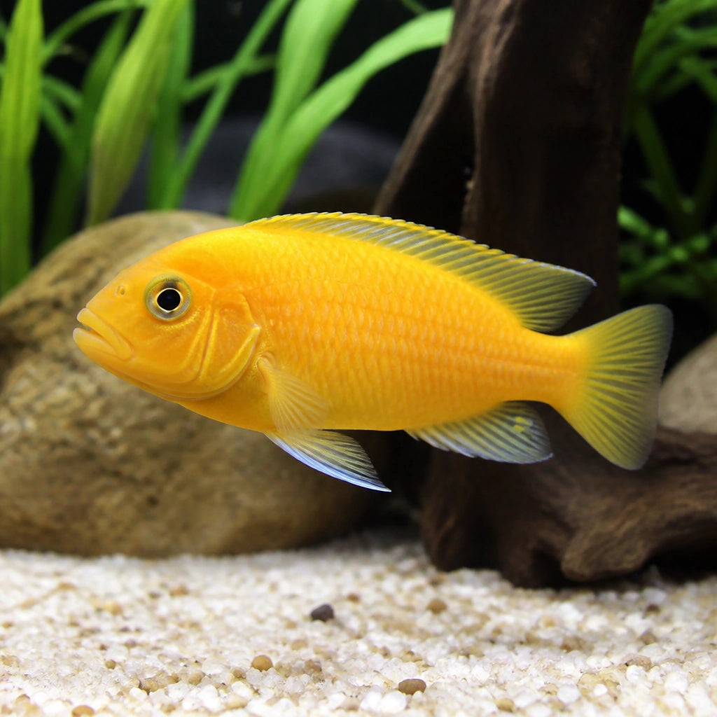 Labidochromis hongi 'Orange' — Lake Malawi Cichlids for sale UK — AI natural aquarium view