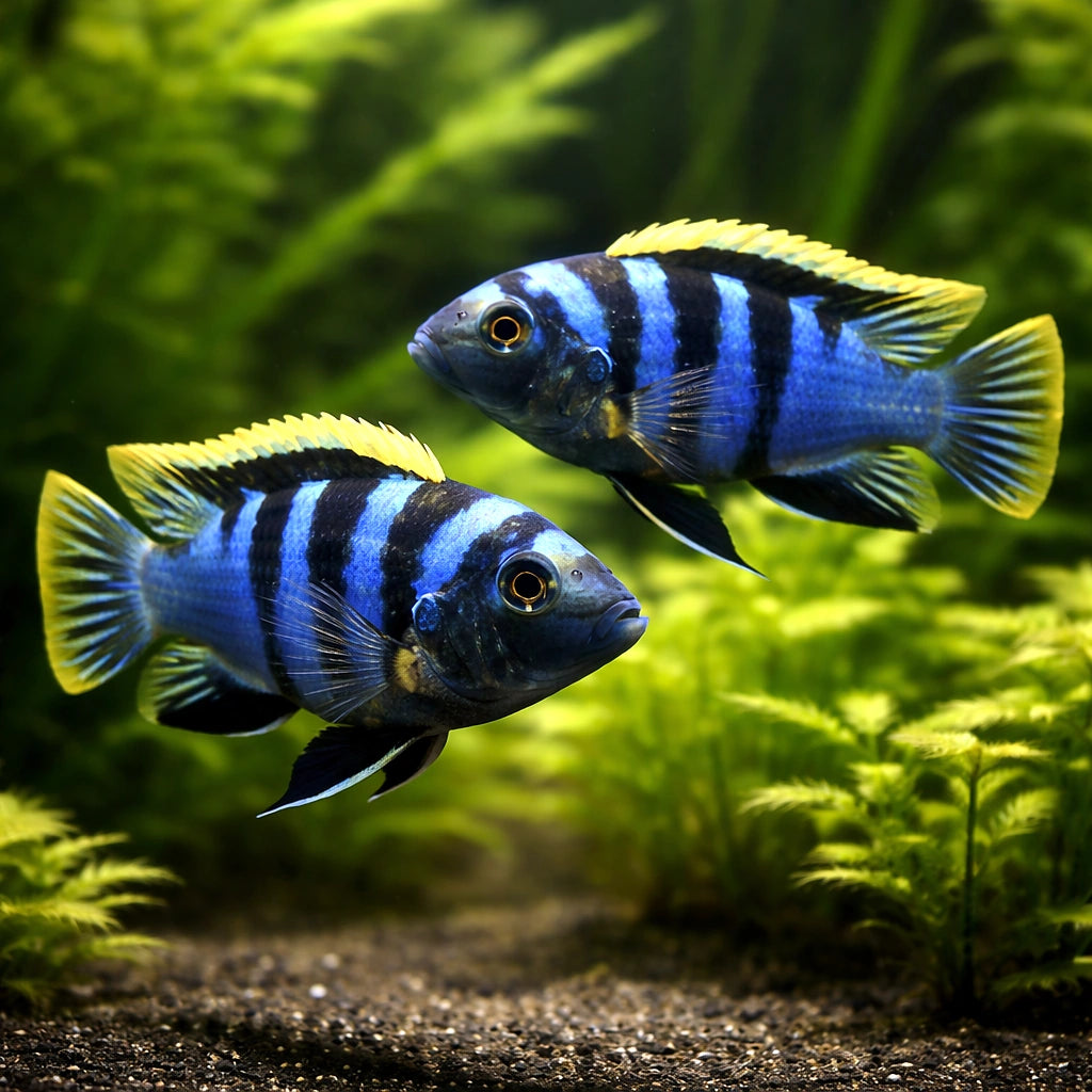 Labidochromis sp. mbamba 3 - — tropical fish for sale UK — AI pair planted view