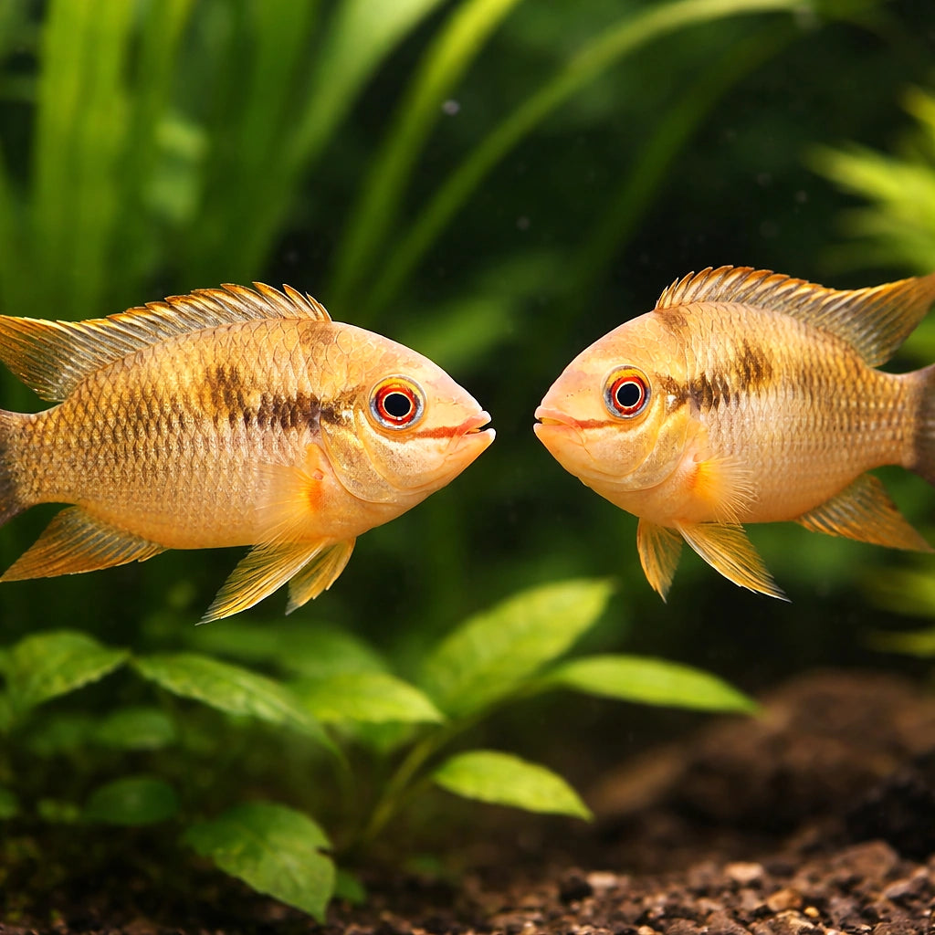 Laetacara thaeri 4 - — tropical fish for sale UK — AI pair planted view