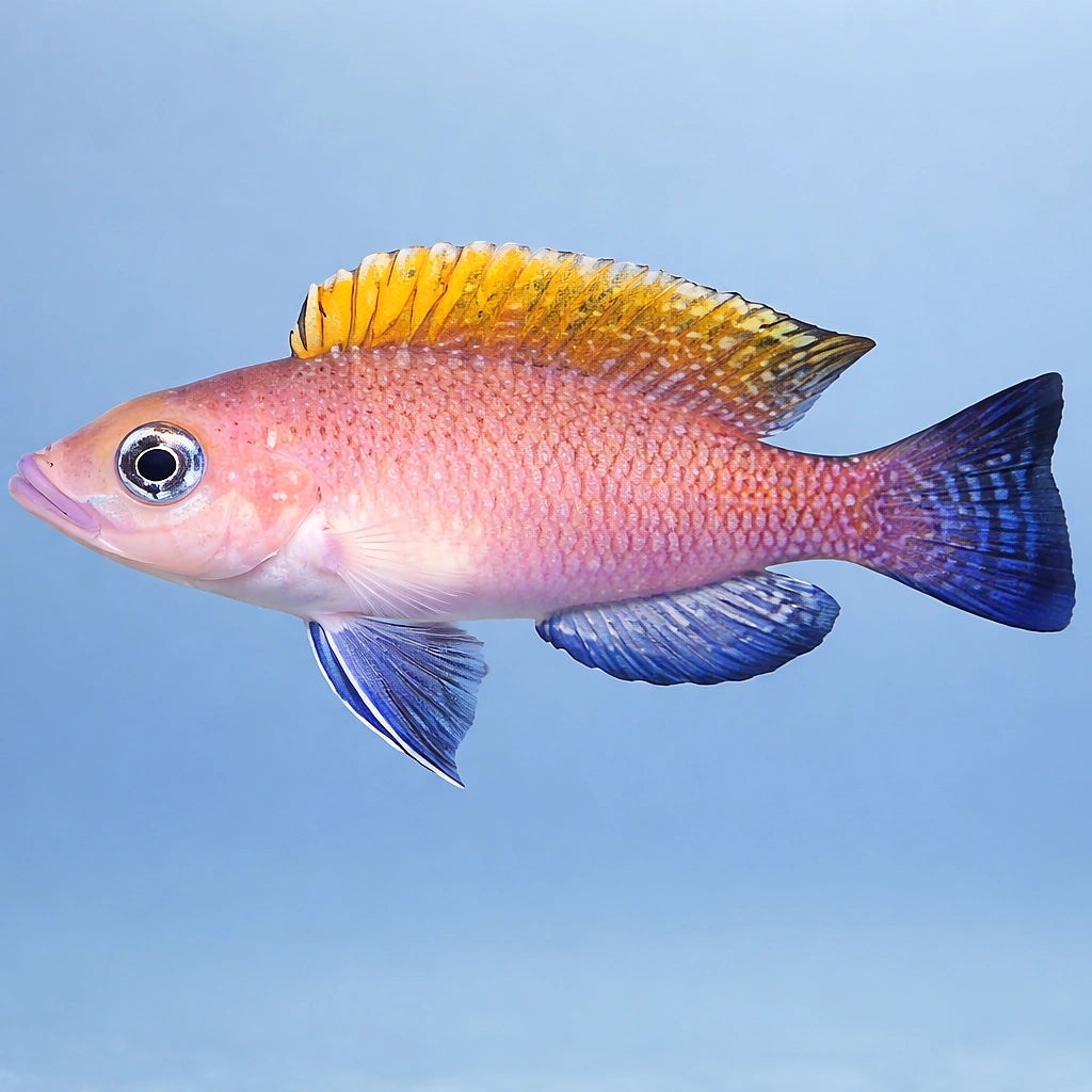 Lamprologus caudopunktatus r. f. 3 - — tropical fish for sale UK — AI side clean view