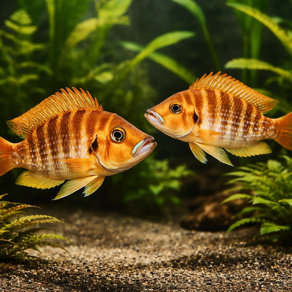 Lamprologus comp. kigoma 4 - — tropical fish for sale UK — AI pair planted view