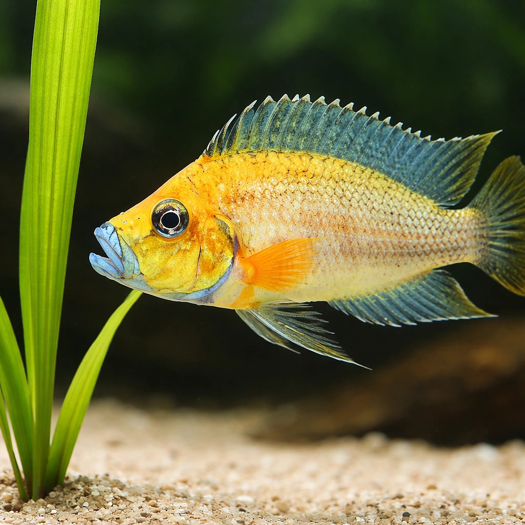 Lamprologus comp. mabilibili orange 3 - — tropical fish for sale UK — AI scale plant view