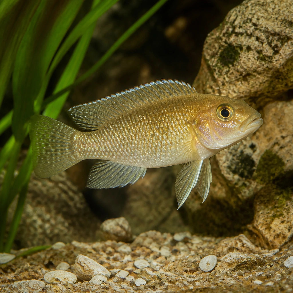 Titcha Mandarin Compressiceps — Lake Tanganyika Cichlids for sale UK — AI natural aquarium view
