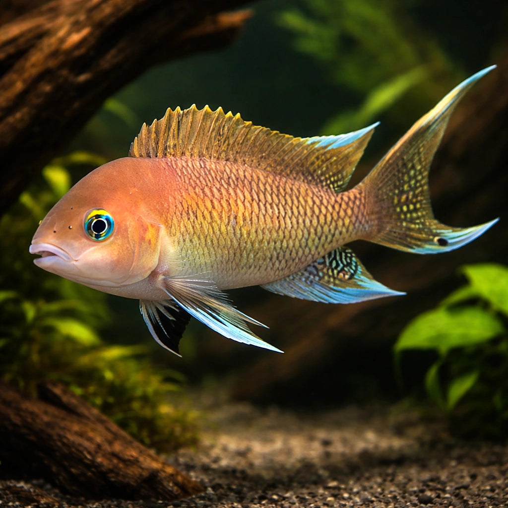 Lamprologus crassus 3,5 - — tropical fish for sale UK — AI hero driftwood view