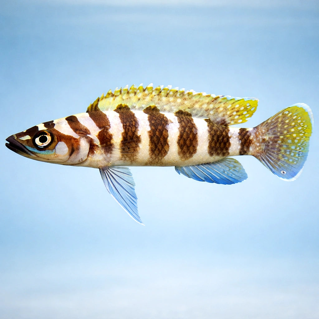 Lamprologus cylindricus yellowh. 3 - — tropical fish for sale UK — AI side clean view