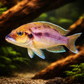 Lamprologus furcifer 4 - — tropical fish for sale UK — AI hero driftwood view