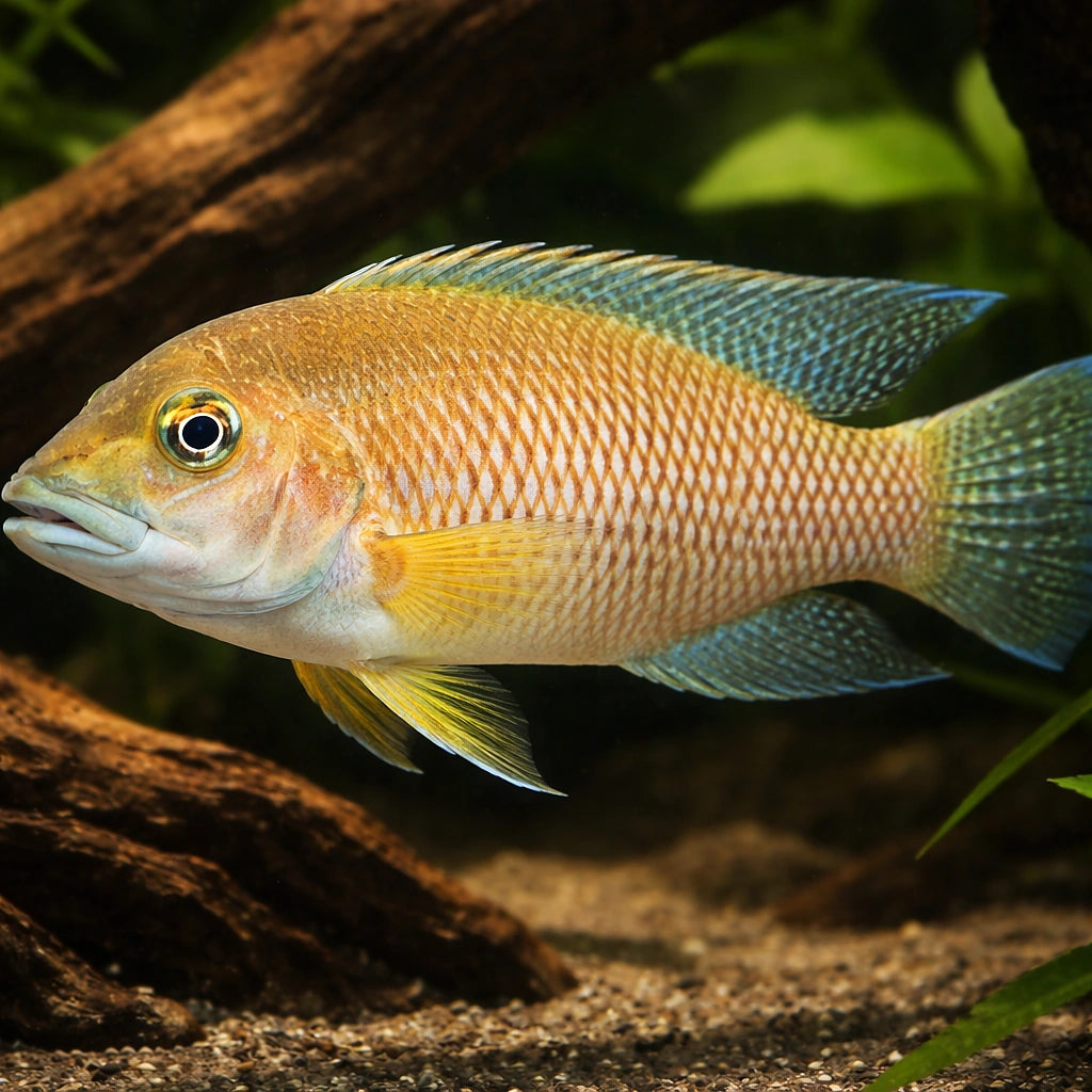 Lamprologus mondabu 5 - — tropical fish for sale UK — AI hero driftwood view