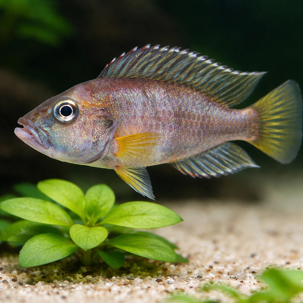 Lamprologus sp. sumbu 3, — tropical fish for sale UK — AI scale plant view