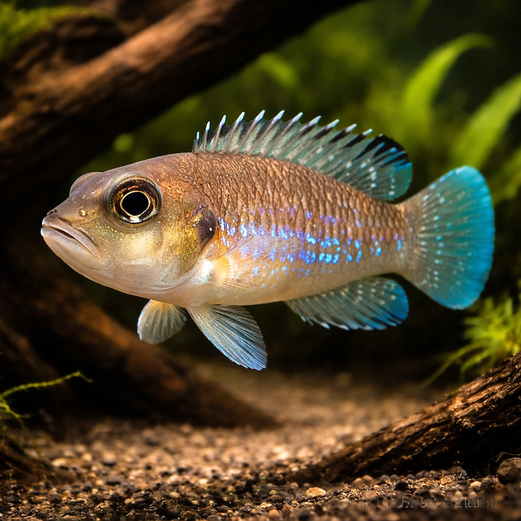 Lamprologus speciosus 2,5 - — tropical fish for sale UK — AI hero driftwood view