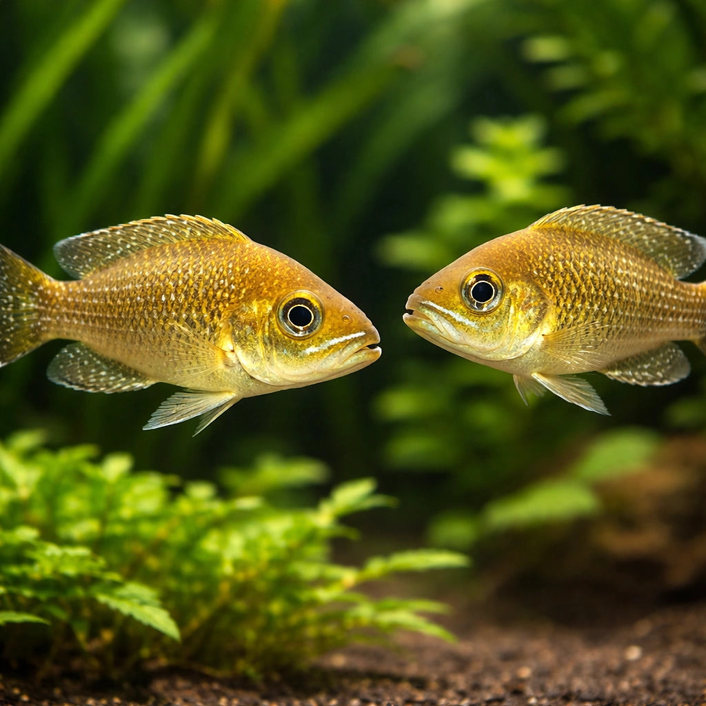 Lamprologus toae 4 - 5, — tropical fish for sale UK — AI pair planted view