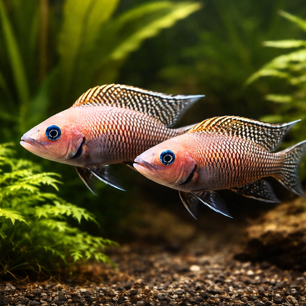 Lamprologus walteri 4 - 4, — tropical fish for sale UK — AI pair planted view