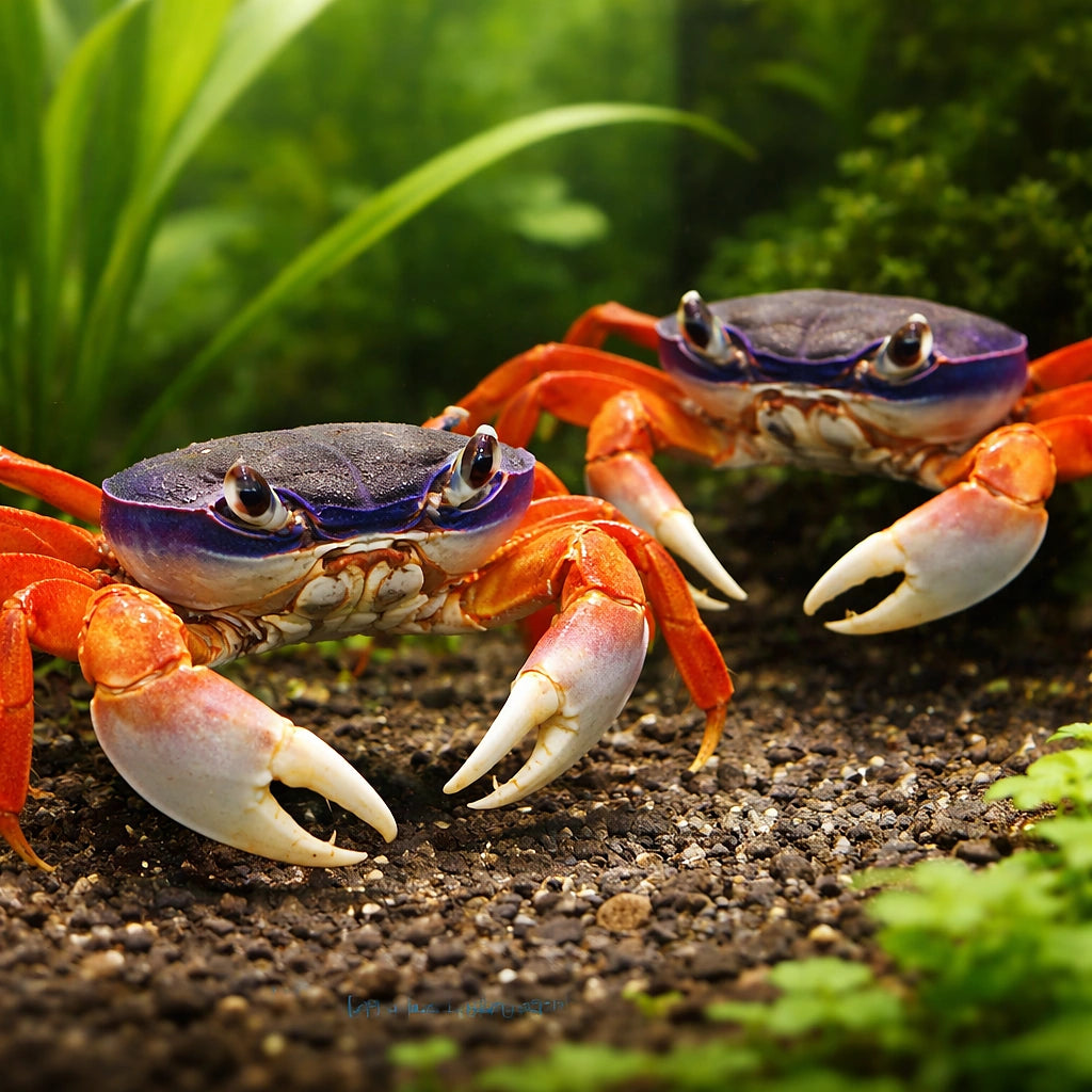 Land Crab, rainbow crab, moon crab, Patriot crab — tropical fish for sale UK — AI pair planted view