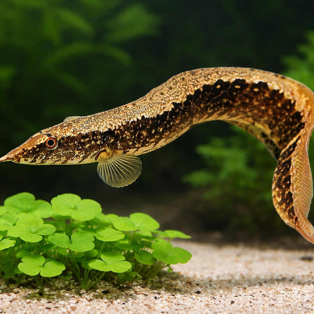 Large Spiny Eel, Belted Spi — tropical fish for sale UK — AI scale plant view