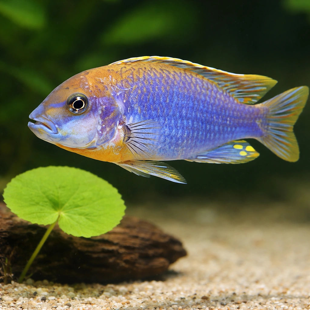 Lavender mbuna — tropical fish for sale UK — AI scale plant view
