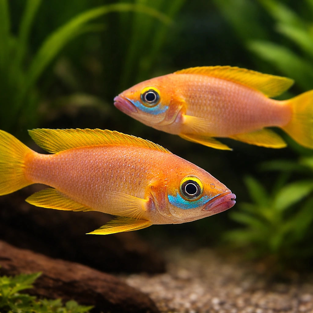 Lemon Cichlid — tropical fish for sale UK — AI pair planted view