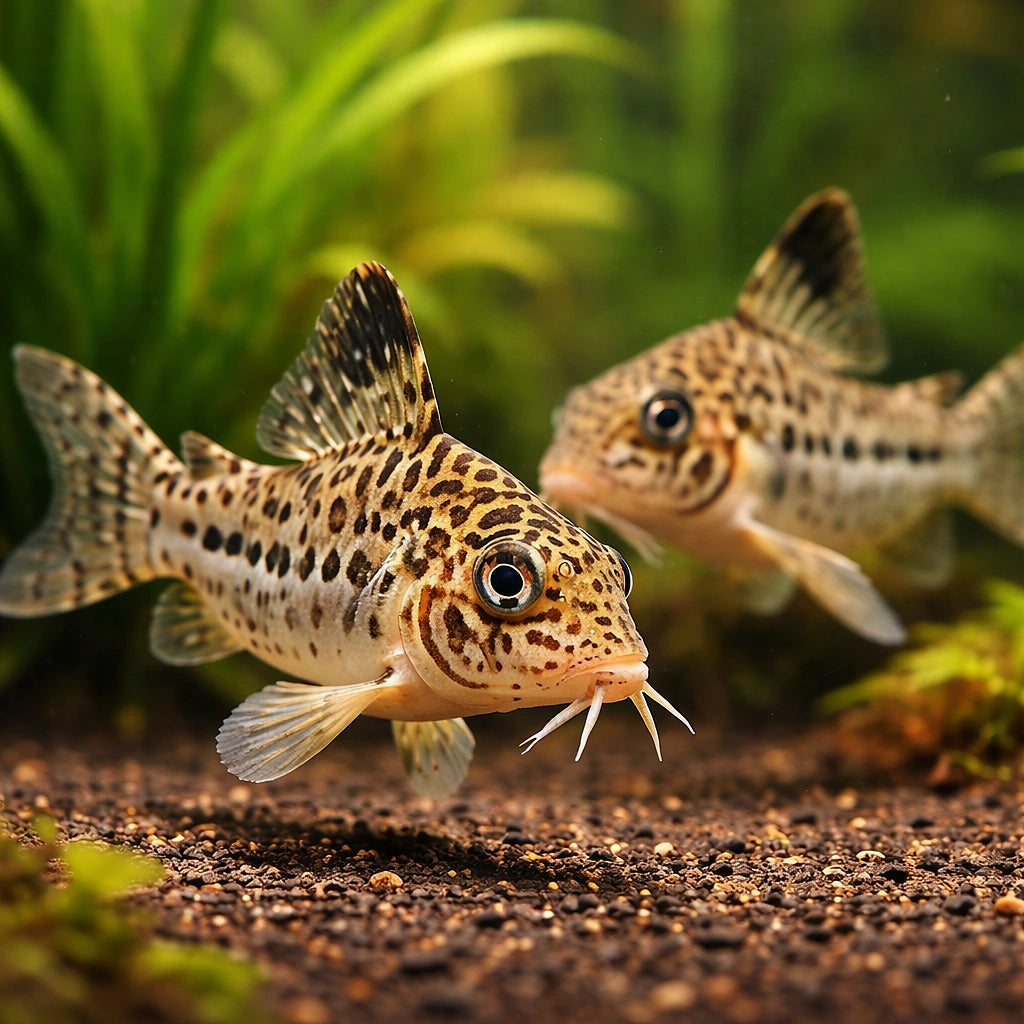 Leopard catfish — tropical fish for sale UK — AI pair planted view