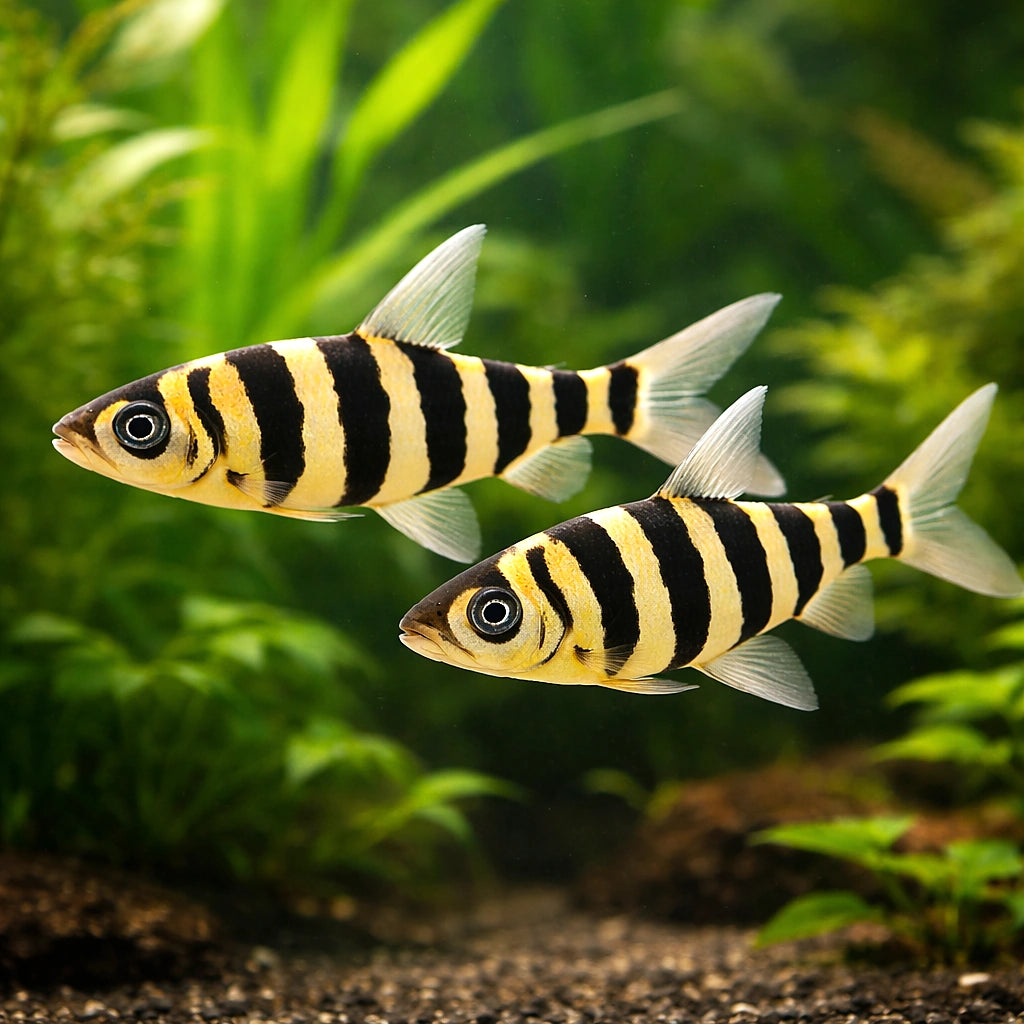 Leporinus affinis 3 - — tropical fish for sale UK — AI pair planted view