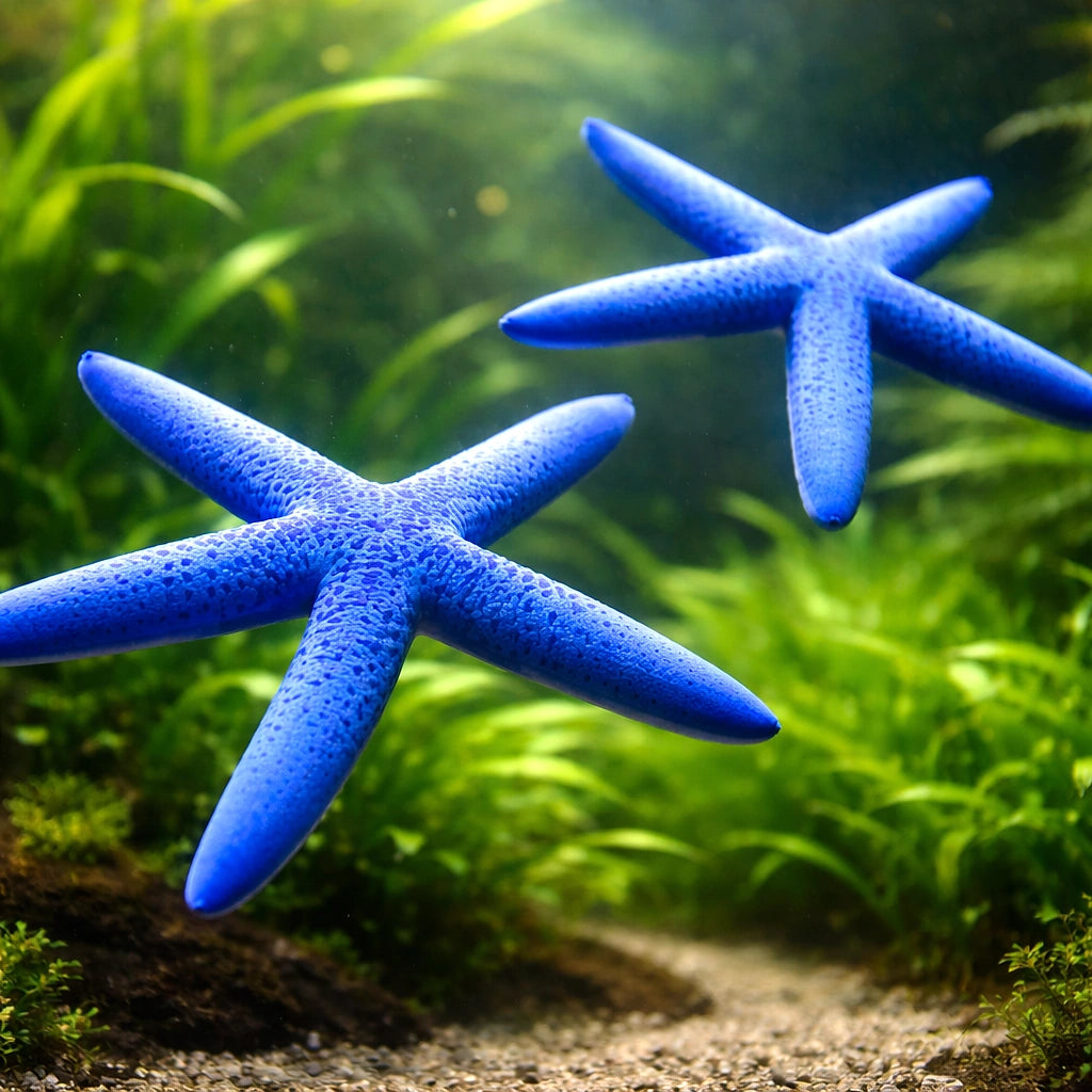 Linckia Laevigata Blue Starfish for UK Aquariums — tropical fish for sale UK — AI pair planted view