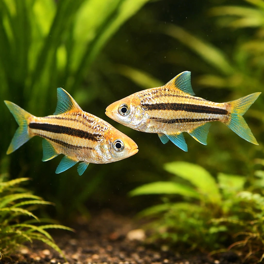 Lined Barb, Striped Barb — tropical fish for sale UK — AI pair planted view