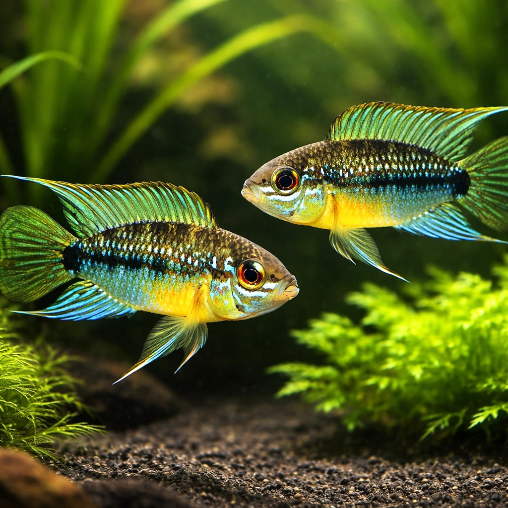 Linke's Dwarf Cichlid — tropical fish for sale UK — AI pair planted view