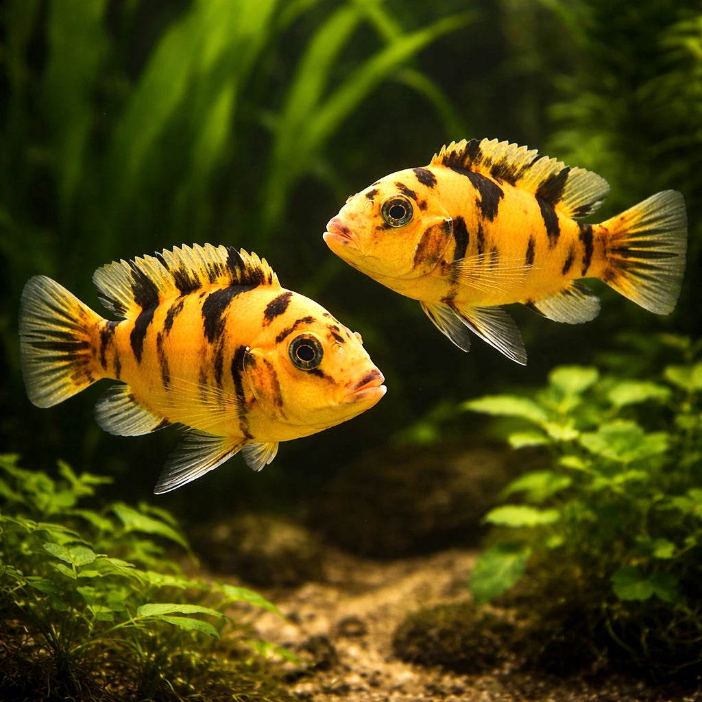 Maylandia zebra - UK (Maylandia zebra) — Striking Maylandia zebra cichlid with bold colour and active character, ideal for…