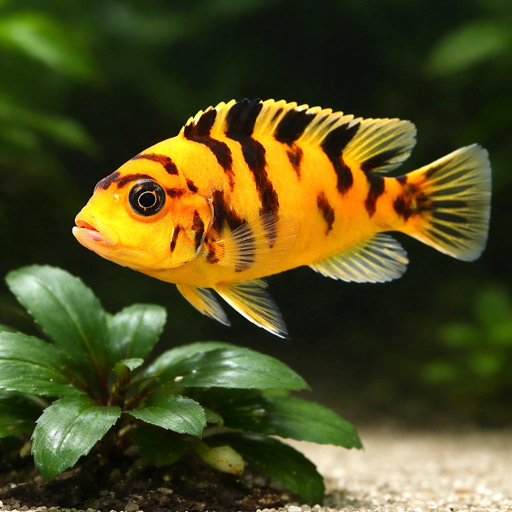 Maylandia zebra - UK (Maylandia zebra) — Striking Maylandia zebra cichlid with bold colour and active character, ideal for…