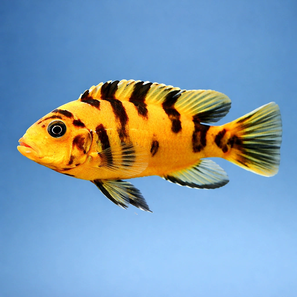Maylandia zebra - UK (Maylandia zebra) — Striking Maylandia zebra cichlid with bold colour and active character, ideal for…