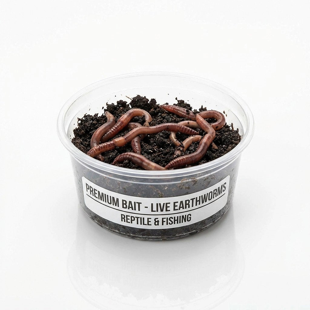 Earthworm packet 10 pcs — Lumbricus Terrestris Earthworm (Nightcrawler) - UK — Live Food
