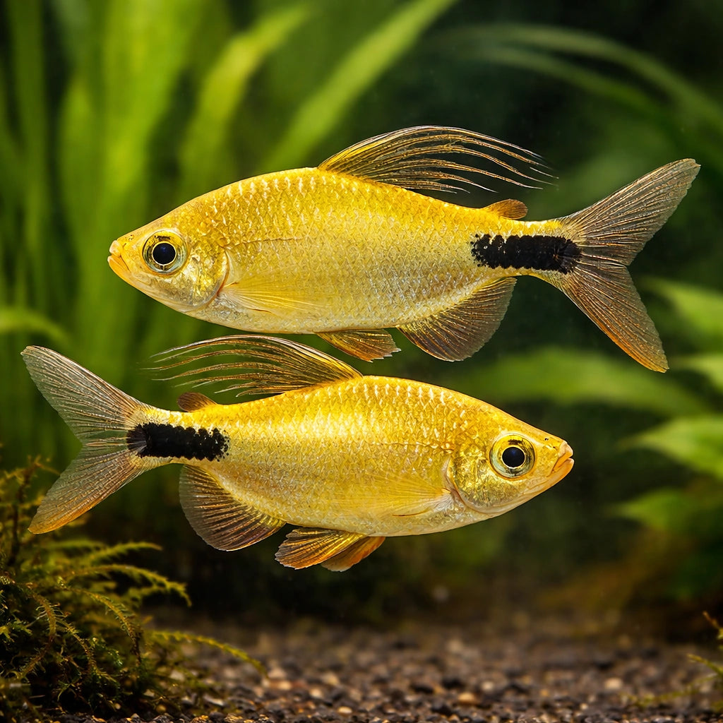 Long-Finned African Tetra, — tropical fish for sale UK — AI pair planted view