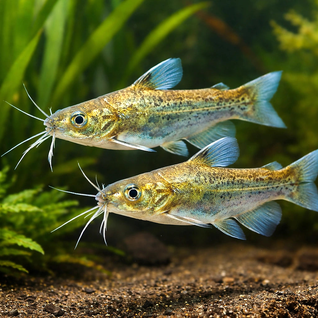 Long whiskers catfish — tropical fish for sale UK — AI pair planted view