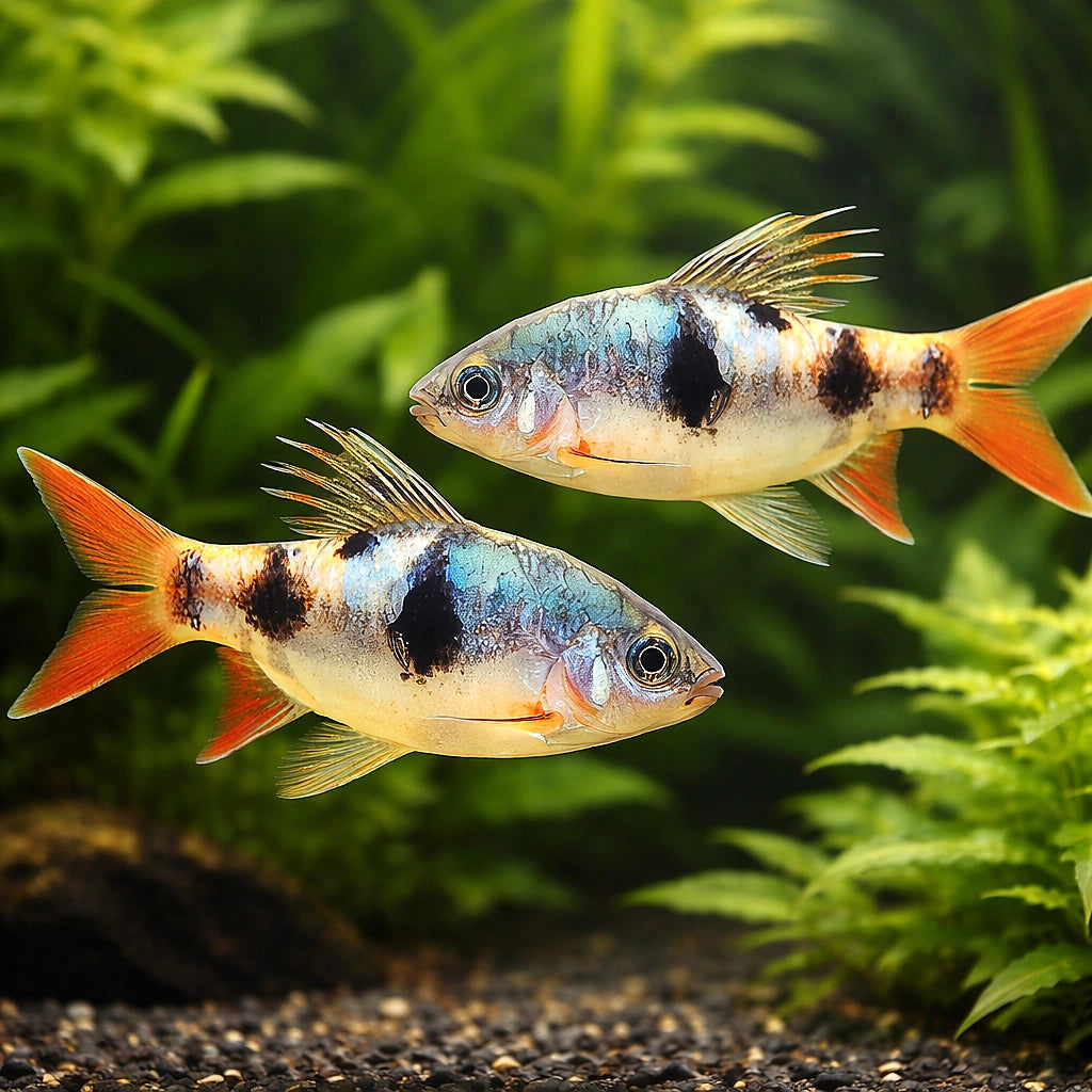 Longfin Barb — tropical fish for sale UK — AI pair planted view