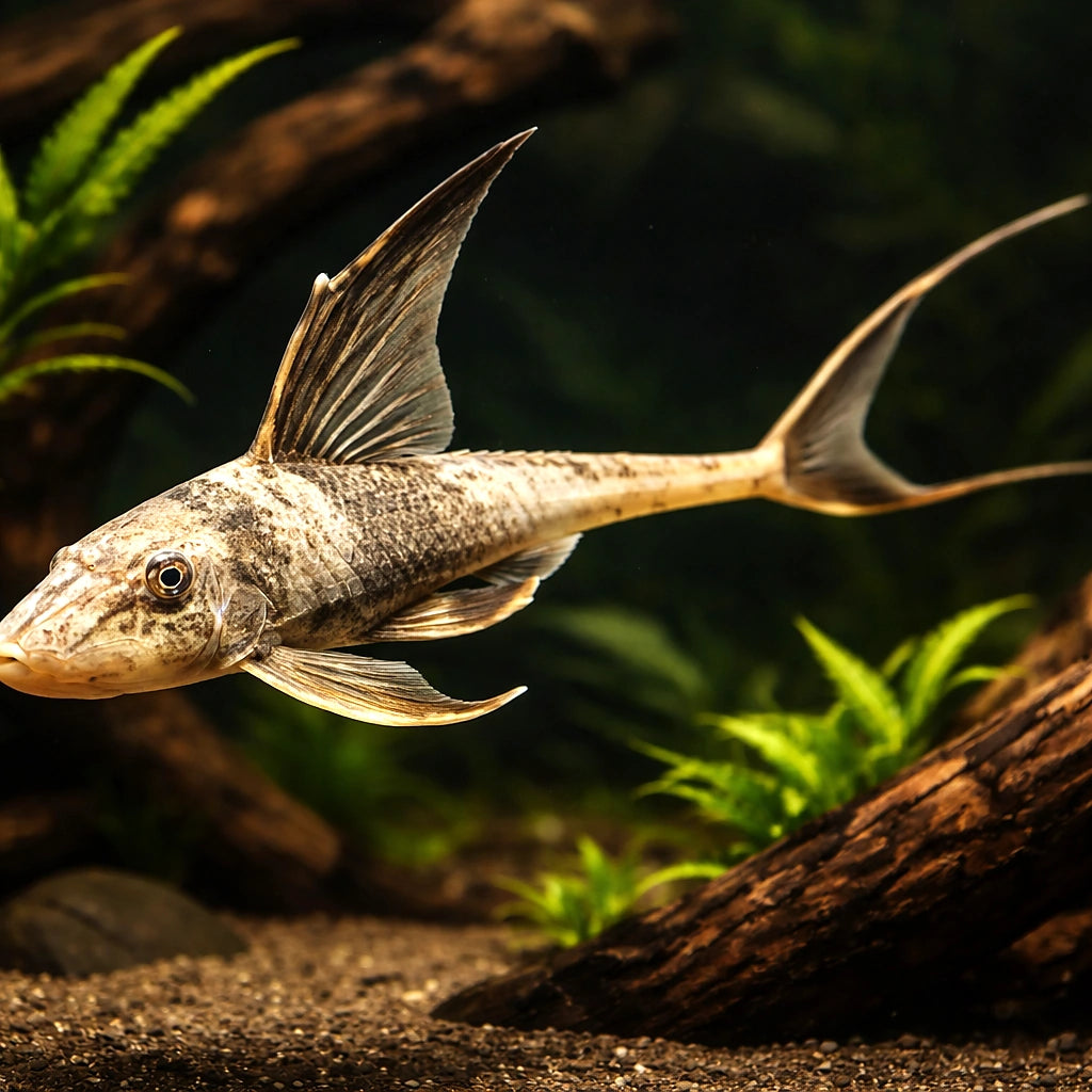 Loricaria royal sp. 8 - — tropical fish for sale UK — AI hero driftwood view