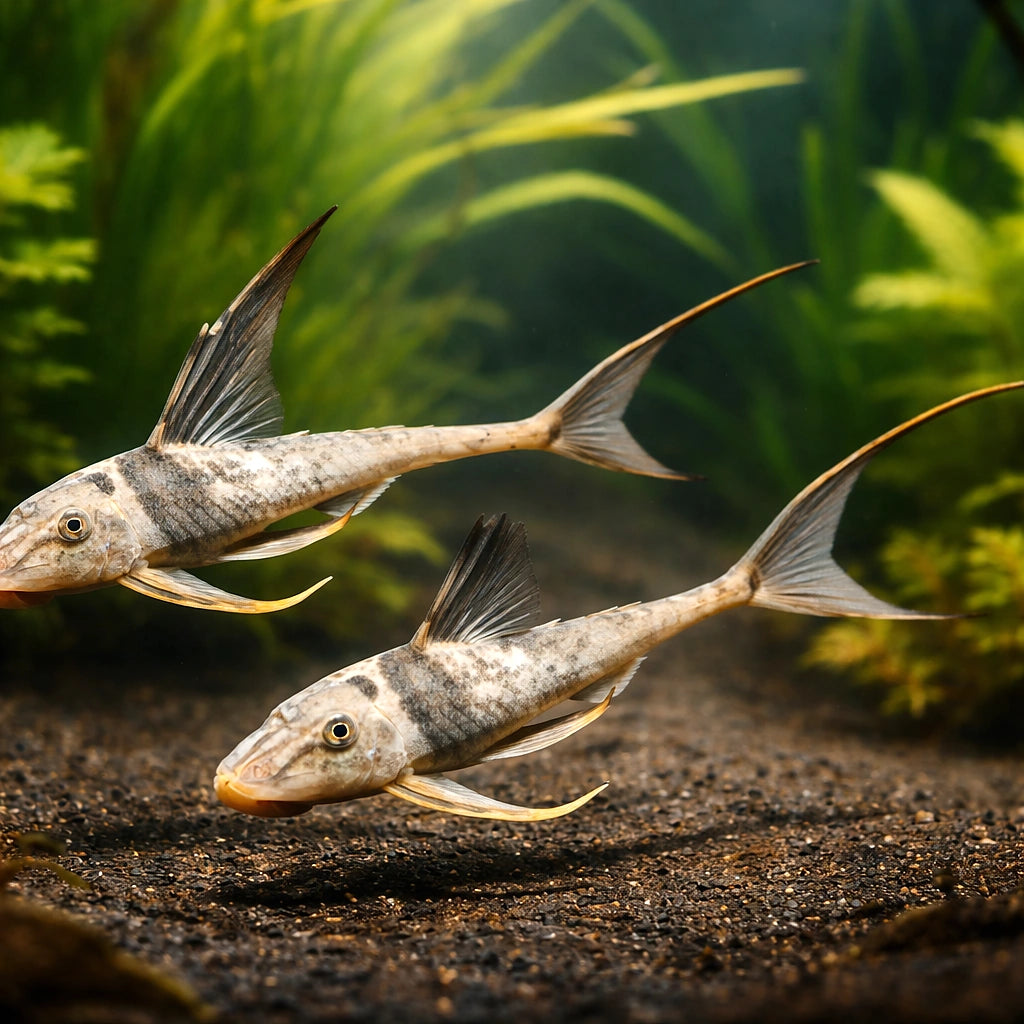 Loricaria royal sp. 8 - — tropical fish for sale UK — AI pair planted view