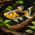 X Poecilia Shpenops Molly Mix Tropical Fish Tank, Beautiful Freshwater Livebearers That Thrive in Community Tanks, Ideal for Creating a Lively Aquatic Environment, Stunning Colors for Every Aquarium — for sale UK — AI hero driftwood view