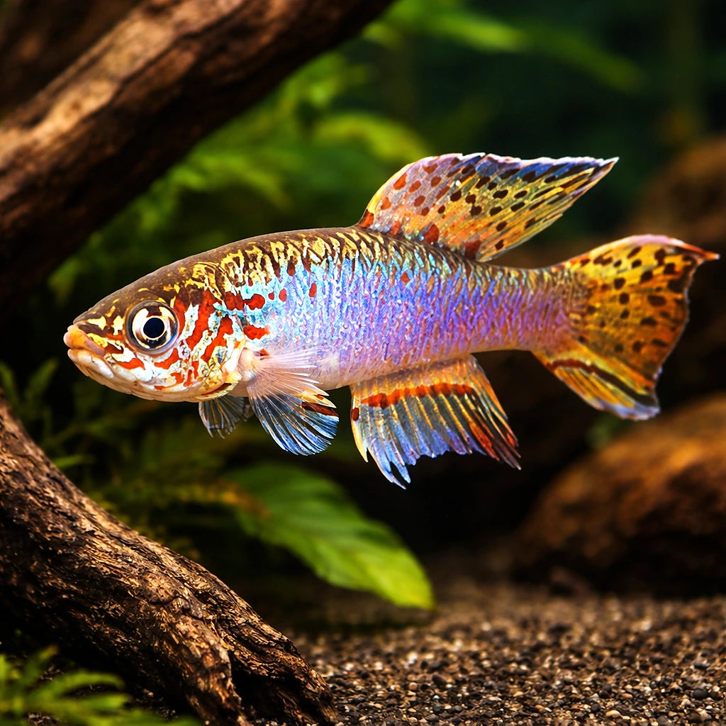 Lyretail from Togo — tropical fish for sale UK — AI hero driftwood view