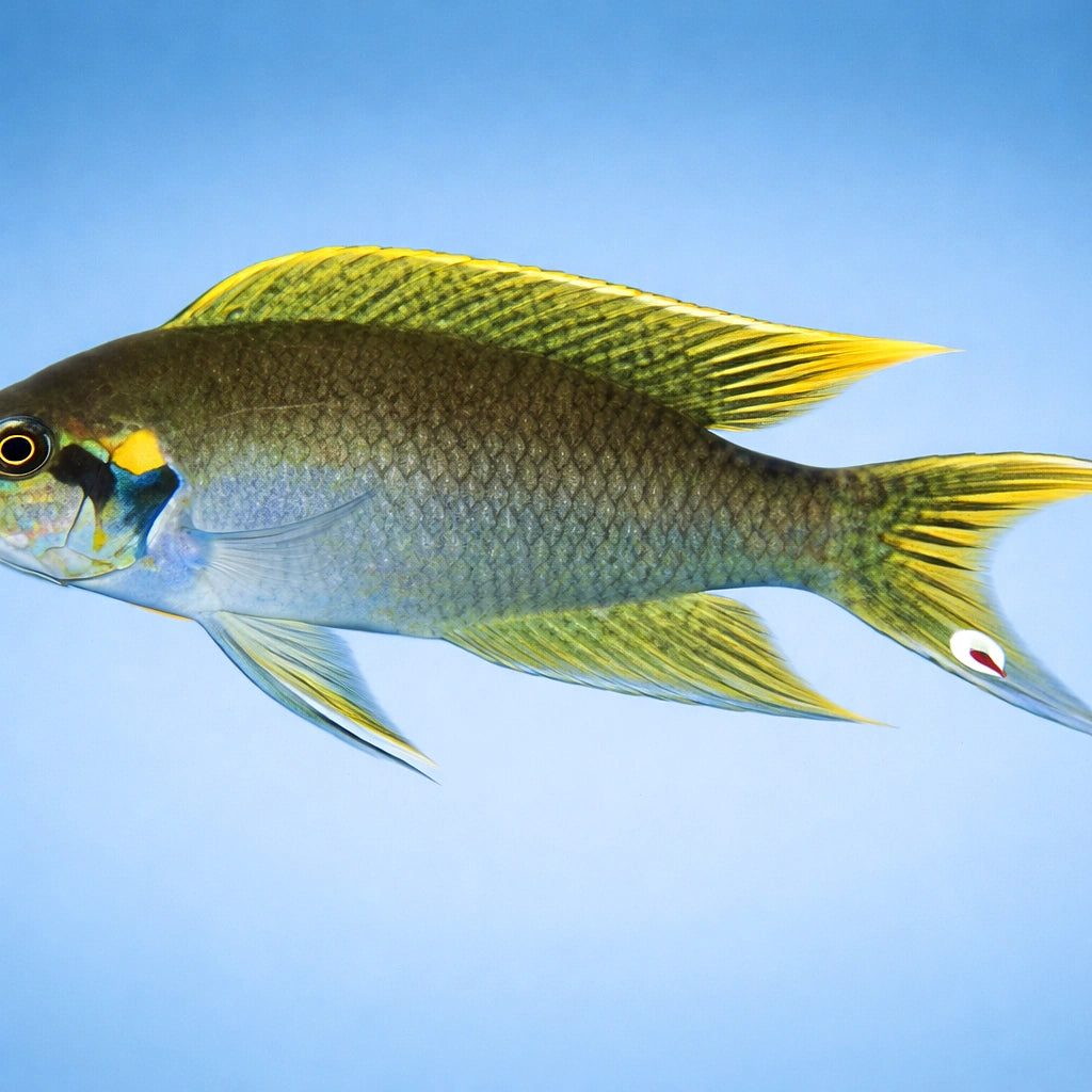 Lyretail Lamprologus Black — tropical fish for sale UK — AI side clean view