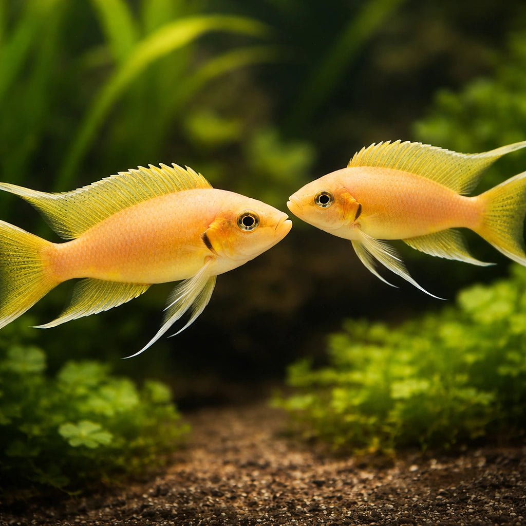 Lyretail Lamprologus, Fairy — tropical fish for sale UK — AI pair planted view
