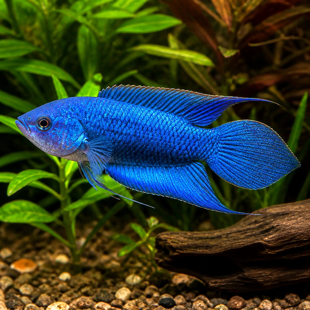 Royal Blue Paradise Fish — tropical fish for sale UK — AI natural aquarium view