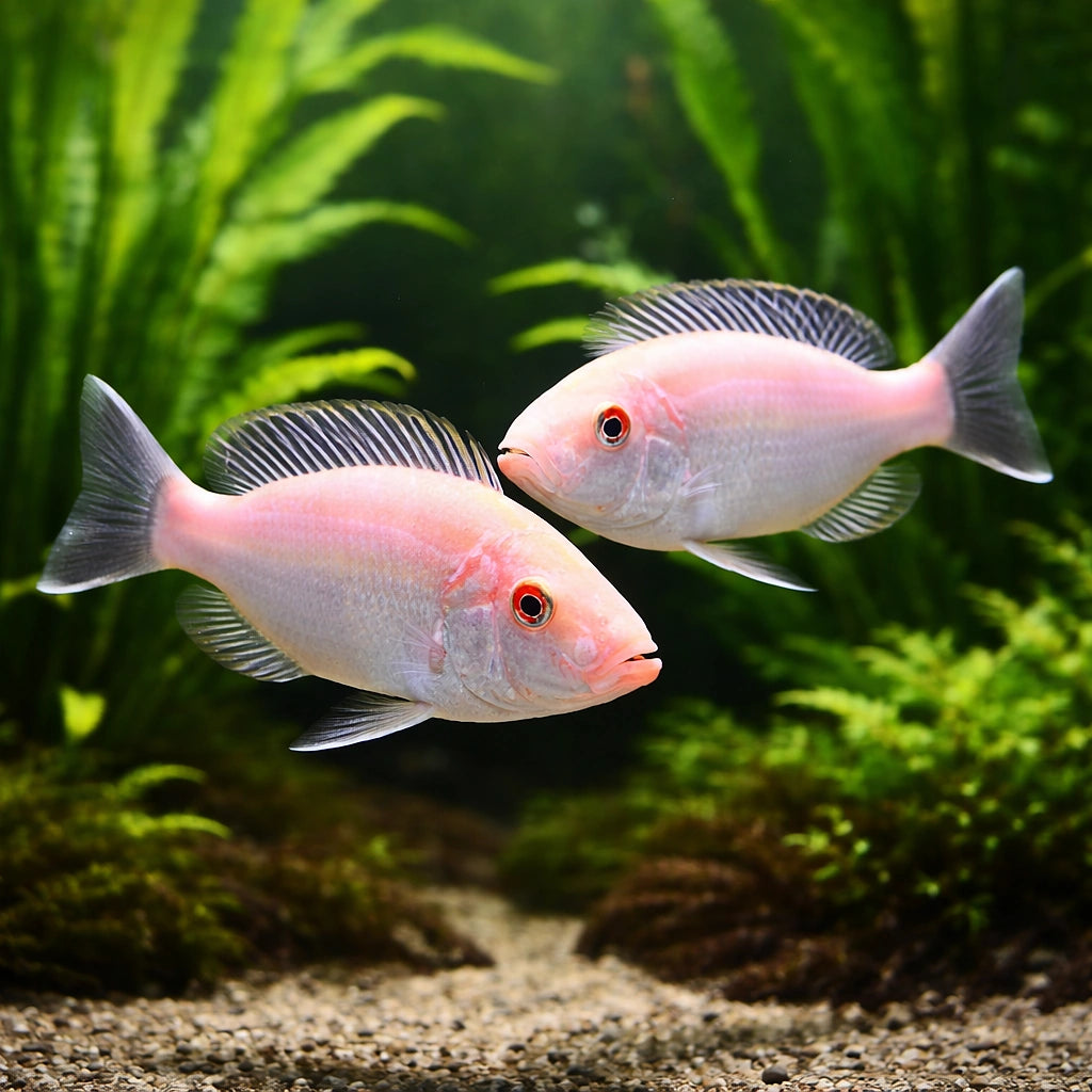 Malawi Eye-Biter gold — tropical fish for sale UK — AI pair planted view
