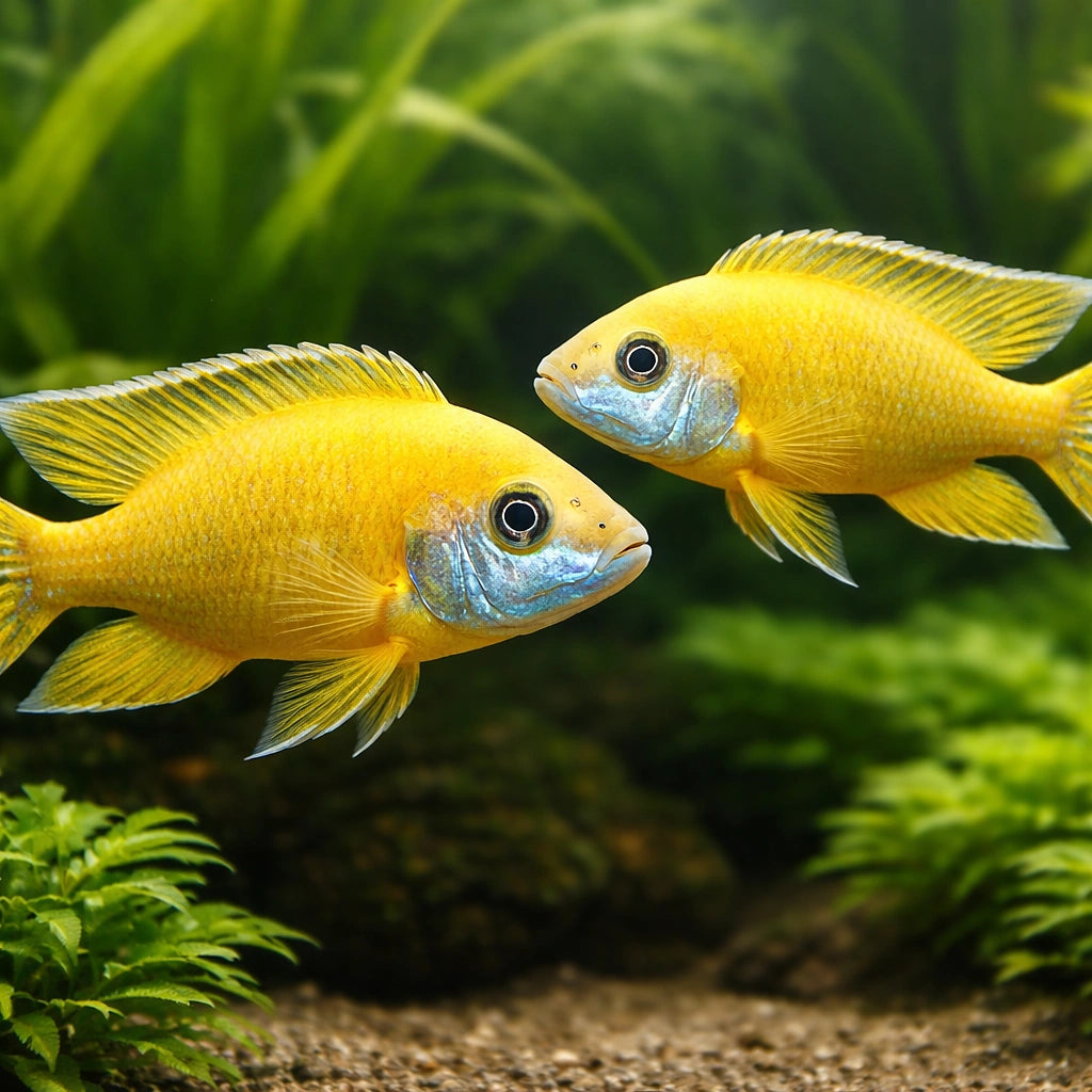 Maleri Peacock Cichlid — tropical fish for sale UK — AI pair planted view