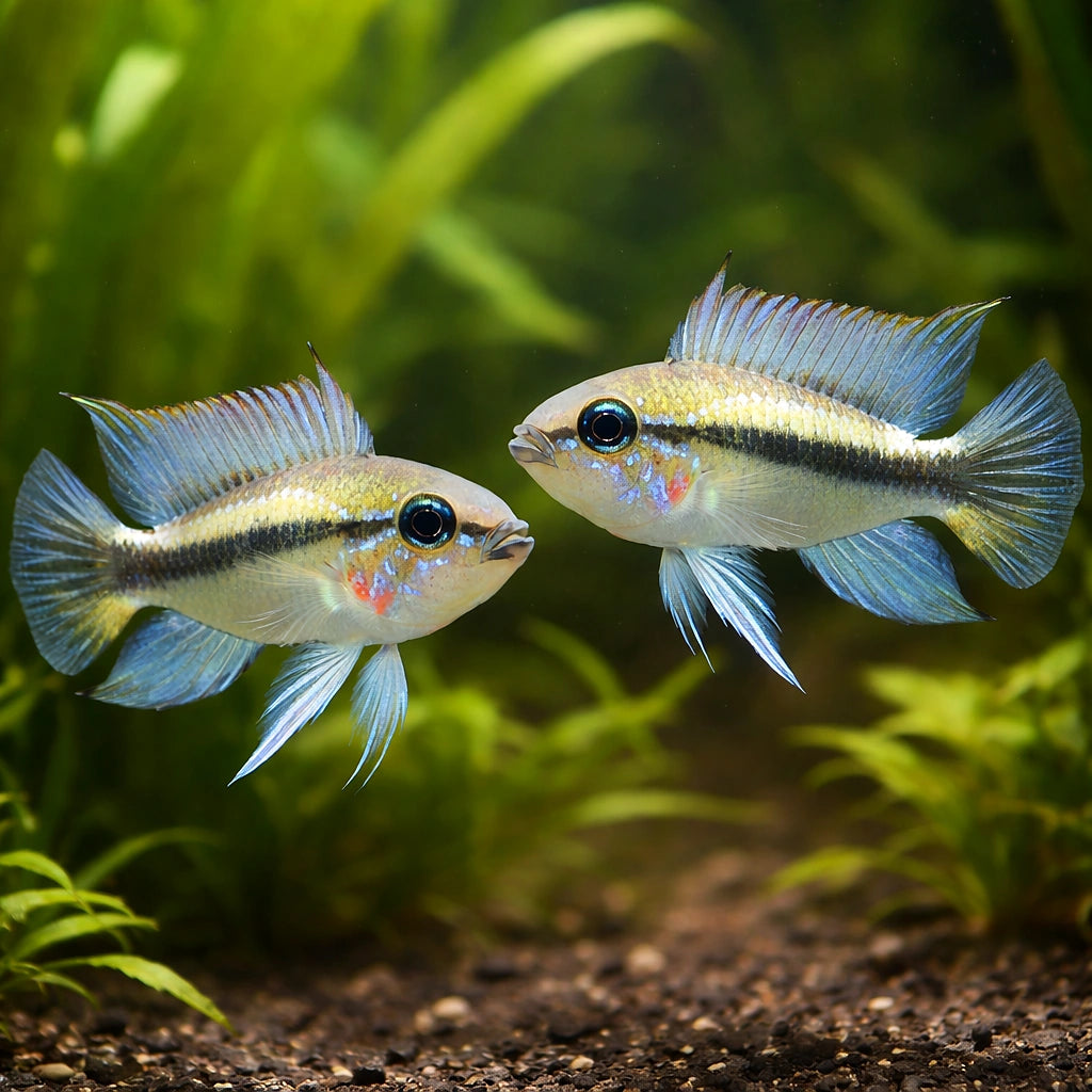 Mamore Dwarf Cichlid — tropical fish for sale UK — AI pair planted view