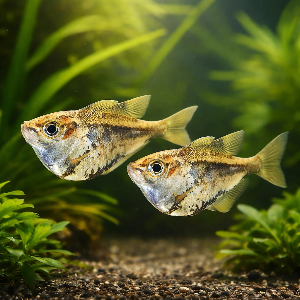 Marbled hatchefish — tropical fish for sale UK — AI pair planted view