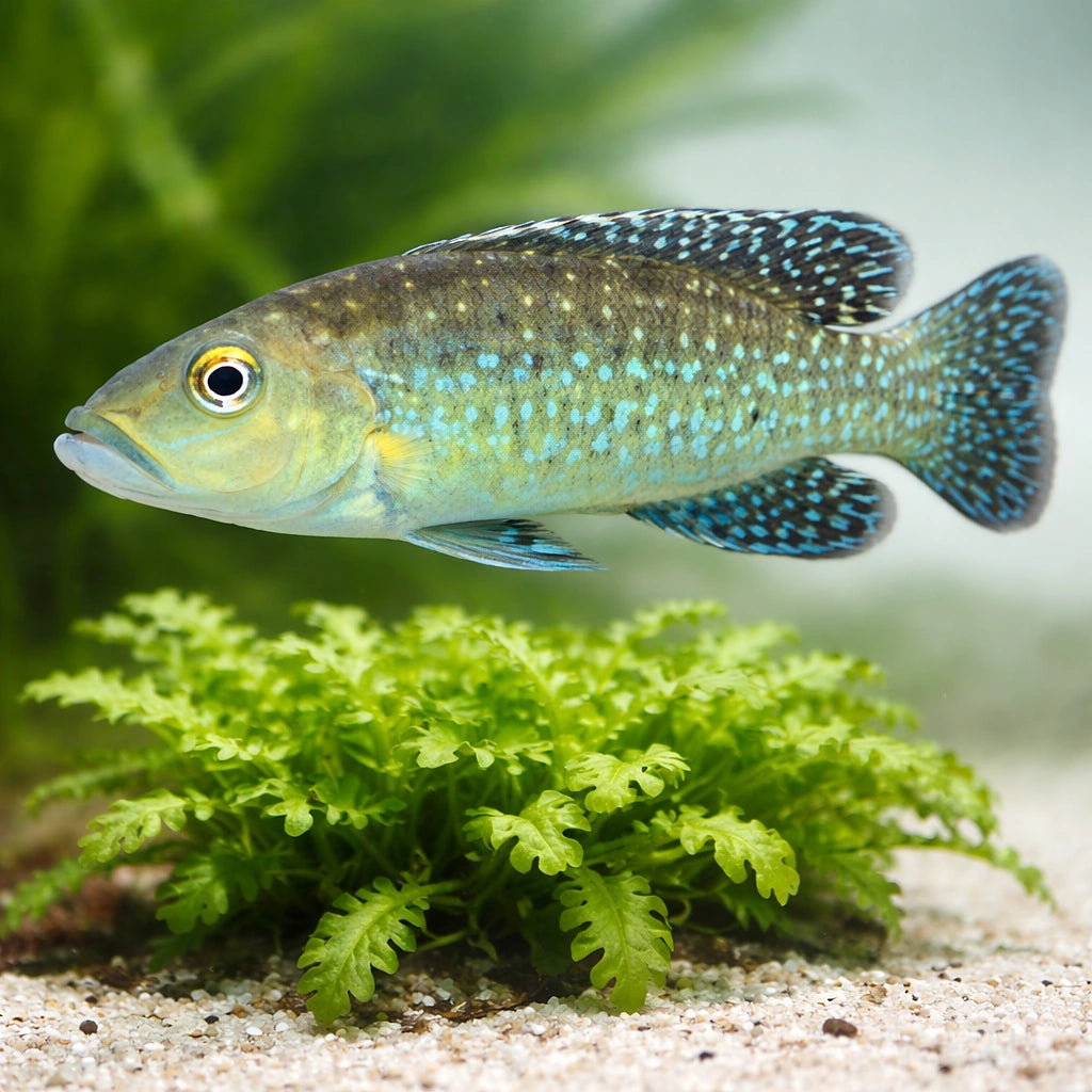 Marbled Lamprologus — tropical fish for sale UK — AI scale plant view
