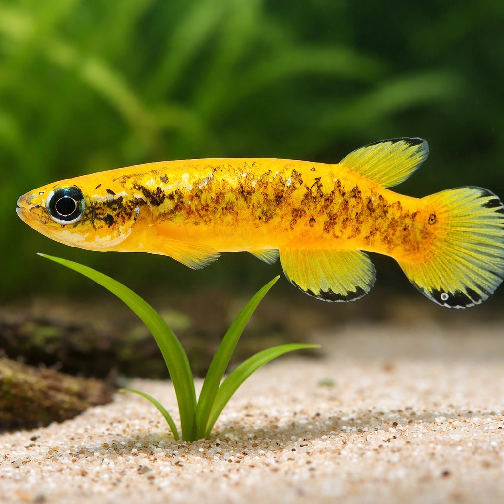 Marbled Rivulus — tropical fish for sale UK — AI scale plant view