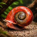Marisa cornuarietis red — tropical fish for sale UK — AI hero driftwood view