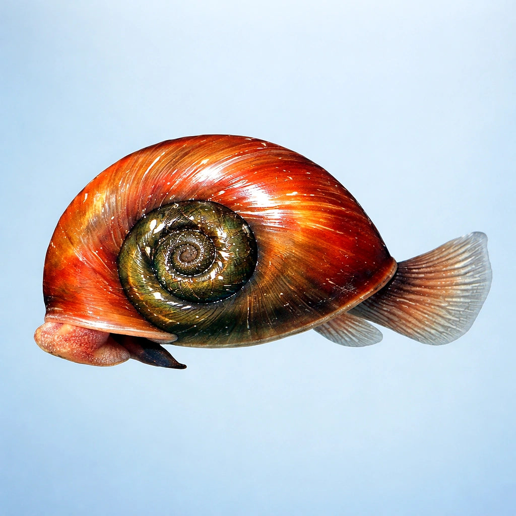 Marisa cornuarietis red — tropical fish for sale UK — AI side clean view