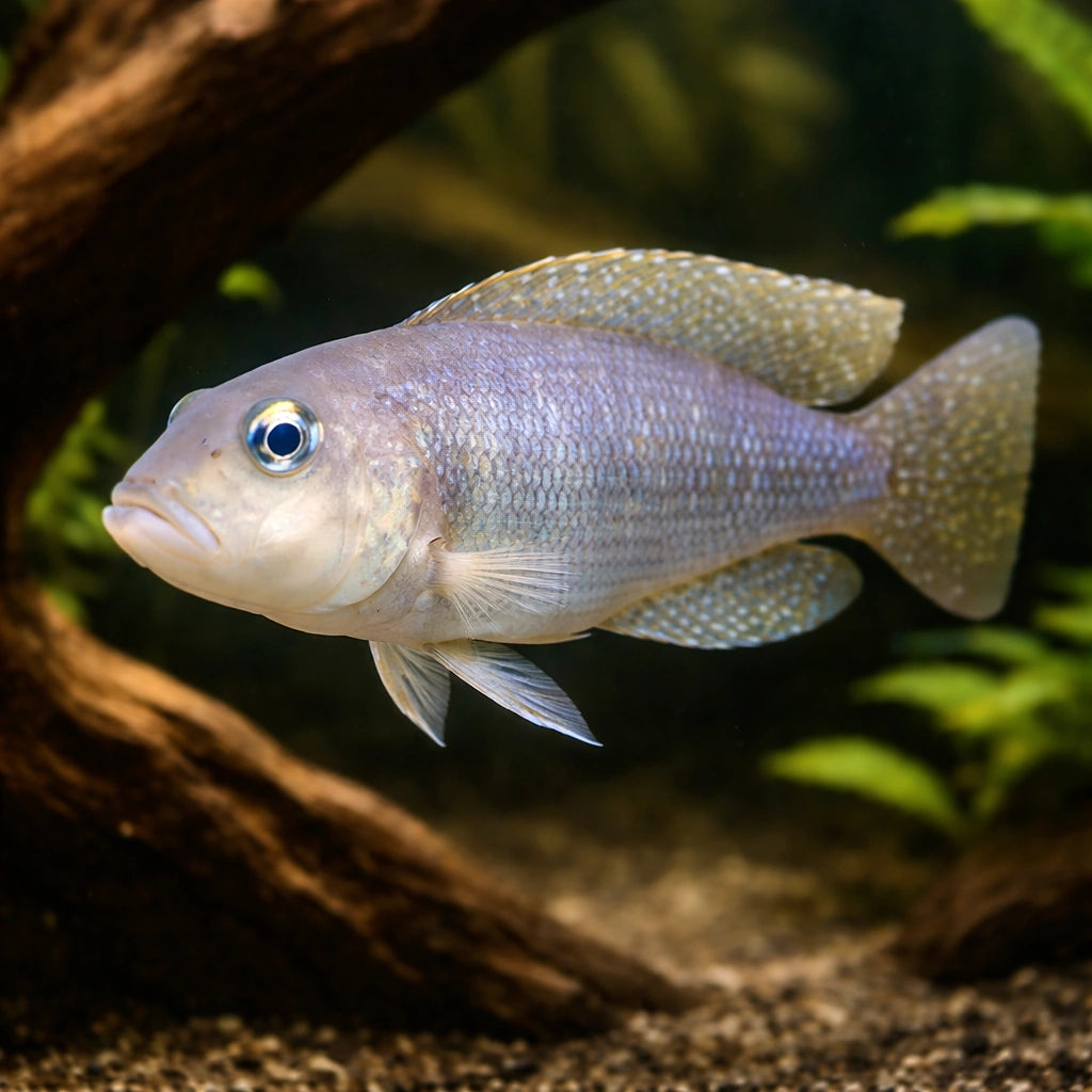Meeli Shelldweller — tropical fish for sale UK — AI hero driftwood view